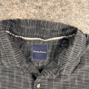 Tommy Bahama Shirt Men’s 5XB Button Up Silk Blue White Short Sleeve Beach Casual